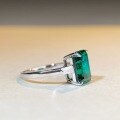 wholesale S925 Sterling Silver Emerald Cut Zircon Ring for Women Wholesale, High Carbon Diamond Ring for TikTok Live-0-1