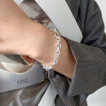 wholesale 925 Silver Fresh and Sweet Ins-Style Niche Design Exquisite Minimalist Interlocking Circle Bracelet S7784-0-1