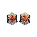 wholesale 925 Silver Gold Plated Live Xiaohongshu Style 50-Piece Medium Vintage Fanta Orange Ear Studs Simple Fashion Versatile Hot Sale-0-4