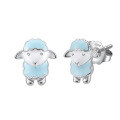 wholesale S925 Sterling Silver Drip Glaze Sheep Stud Earrings, New Simple Cute Animal Earrings Wholesale and Distribution-0-0