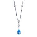 wholesale S925 silver new jewelry pear-shaped 8*12 teardrop necklace healing sea blue pendant for women 40+5-0-4