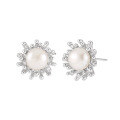 wholesale S925 Sterling Silver 605 Niche Ins Minimalist Style Irregular Lava Design Natural Pearl Earrings for Women-0-4