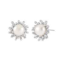 wholesale S925 Sterling Silver 605 Niche Ins Minimalist Style Irregular Lava Design Natural Pearl Earrings for Women-Platinum [with sterling silver ear plugs] &gt; 925 silver