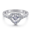 wholesale S925 Sterling Silver Heart-shaped Zircon Love Ring-0-5
