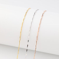 wholesale 925 Sterling Silver Women's Necklace Korean Style Minimalist Pendant Chain Collarbone Chain Accessories TEMU Drop Shipping Jewelry Wholesale-0.8 Melon Seed Chain 40cm-White Gold