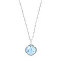 Sterling Silver Rhinestone Choker Necklace, Simple Pendant-0-3