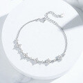 wholesale 925 Sterling Silver Douyin Live Popular Zircon Five-Flower Bracelet, Light Luxury High-End Minimalist Niche Design Hand Jewelry Wholesale-0-1