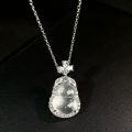 wholesale Silver-plated temple tourist attraction popular gourd necklace pendant women's collarbone chain high-ice jadeite jade factory direct-0-1