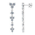 Sterling Silver Square Moissanite Stud Earrings for Women-0-41