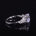 wholesale S925 sterling silver with 25 carat moissanite, round large center stone, certified, color-fading resistant ring-0-2