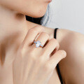 Sterling Silver Moissanite Ring Women's Luxury Pave Pear Shape 4 Carat-0-3