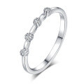 Sterling Silver Hip-Hop Asymmetrical Stackable Ring with Moissanite for Wholesale-0-3