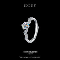 925 Sterling Silver Moissanite Ring Japanese High-Value Design-S925 Sterling Silver + 50% Moissanite  One Size Fits All