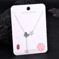 Metal Alloy Crystal Butterfly Necklace and Earring Set-0-12