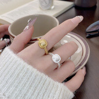 wholesale S925 Sterling Silver Square Sugar Ring Cross-Border Europe and America Style Faceted Gold Color Index Finger Ring Factory Direct-YQJ1392/silver (about 3 grams)