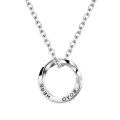 wholesale S925 silver Moebius ring necklace for men, trendy brand, versatile silver curb chain pendant necklace-0-4