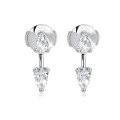 18K Gold Plated Moissanite Customizable Stackable Ear Climber Earrings-0-5