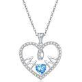 wholesale 925 Sterling Silver Cross-Border 5A Zircon Heart Necklace for Women Silver Pendant Jewelry-0-5