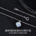 925 Sterling Silver Moissanite Pendant Necklace, Luxurious Clavicle Chain-0-0