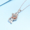 wholesale PT925 silver plated with PT950 gold women's moissanite flower pendant rose fashion necklace in stock for wholesale-0-6