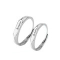 wholesale S925 Sterling Silver Minimalist Faceted Unisex Fresh and Romantic French Couple Elegant Ring R00134-0-4