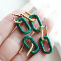 wholesale S925 Sterling Silver Red Elk Green Acrylic Geometric Metal Ear Clasp Minimalist Style Earrings Luxury High-End Accessories-0-3
