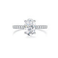 wholesale 18K gold classic solitaire engagement ring with 11ct lab-grown diamond set in white gold, available as empty setting for cross-border-0-4