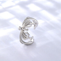 wholesale S925 Sterling Silver Adjustable Small Fresh Butterfly Ring, Minimalist Design, Versatile, Open Adjustable Boho Style Ring-Butterfly Ring
