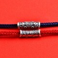 wholesale 925 Sterling Silver Retro "Heavenly Blessings" Character DIY Jewelry Red Cord Bracelet Braided Hand Rope Accessories Tube Sleeve Curved Tube Fittings-0-2