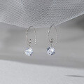 wholesale S925 Sterling Silver Classic Minimalist Naked Diamond Exquisite and Delicate Design Single Diamond Pendant Ear Hook M06063-0-3