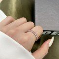 wholesale S925 Sterling Silver Cross-Border Row of Diamonds Ring for Women, Designed with a Sense of Niche Luxury, Fully Set with 5A Zircon, Silver Ring for Live Streaming Drop Shipping-0-3
