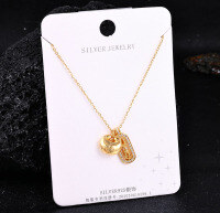 Sterling Silver Gilded Diamond-Cross Pikaxiou Pendant Necklace-S925 Sterling Silver YD1-0015 925 Silver