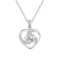 wholesale 925 Sterling Silver Moissanite Pendant Eternal Heart Necklace for Women, Versatile High-End Tarnish-Resistant Cross-Border Jewelry Clavicle Chain-0-4