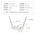 S925 Sterling Silver Geometric Hollow Natural Freshwater Pearl Necklace-0-8
