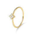 wholesale S925 Sterling Silver Plated with Moissanite Relaxed Sense Small Ring Golden Dawn Series Niche Trend Ring-0-0