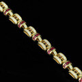 wholesale Gold Plated 925 Silver Bracelet with High Carbon Diamonds and GRC Lab-Grown Ruby, Fashionable Niche Jewelry Versatile Accessory for Women-0-2