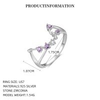 wholesale S925 Sterling Silver Zodiac Birthstone Ring For Women, New Fashion Minimalist Design-K2383_Aquarius_Mideo 7 925 silver