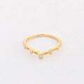 wholesale 14K gold-plated sterling silver versatile and delicate V-shaped zirconia dotted ring for stacking, Jewelry 24 new collection-0-2