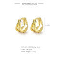 wholesale S925 Sterling Silver Double Layer Wave Minimalist Smooth Ear Cuffs, Trending Overseas Hot Seller-0-4