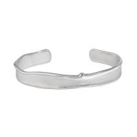 wholesale S925 Sterling Silver SL007 Korean Version Ins Niche Design Minimalist Versatile Irregular Brushed Texture Women's Bracelet-Platinum>925 silver