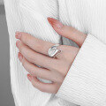 wholesale S925 Sterling Silver Geometric Irregular Shape Smooth Surface Ring Exaggerated Fashion Hip Hop Street Style Index Finger Ring-0-3