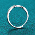 S925 Silver XYL Asymmetrical Row Crown Ring with Moissanite for Women-0-1