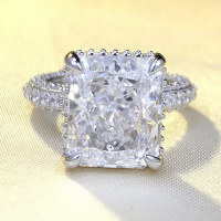 wholesale S925 silver Zhuo Zhifan new imported high-carbon diamond ring 10*12 ring for women fashion Europe and America bestseller-R738 White Diamond No.7