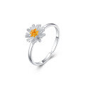 wholesale S925 Sterling Silver Women's Ring Simple and Fresh Daisy Adjustable Finger Ring Summer Hand Jewelry Cross-Border New Accessory-0-4