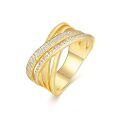 18K Gold-Plated 925 Silver Hollow Cross Moissanite Ring-0-3