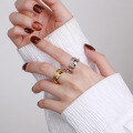 wholesale S925 Sterling Silver Korean Style Minimalist Multi-Layer Line Design Trendy Open Adjustable Ring-0-3