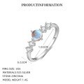 wholesale S925 Sterling Silver Cross-border Hot-sale Imitation Moonstone Ring For Women, Thin Band With Micro-set Zirconia, Minimalist Luxury-0-5