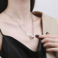 wholesale S925 Sterling Silver European and American Cross-Border Patchwork Style Spring Pendant Unisex Sweater Chain Necklace-0-3