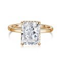 wholesale S925 Sterling Silver Cross-Border Classic 4-Prong Women's Small Luxury Radiant 8A Snowflake Zircon Ring Wholesale for Women-0-7