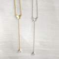 wholesale 925 Sterling Silver Zircon Butterfly Chain Tassel Necklace Sweet and Cute Niche Design Sense Collarbone Chain-0-1
